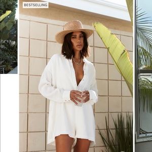 12th Tribe BARCELONA WHITE BUTTON UP ROMPER